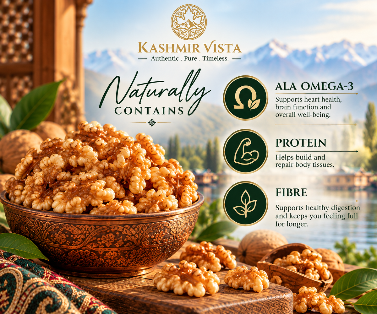 Premium Kashmiri Walnut Kernels (Akhrot) | Handpicked